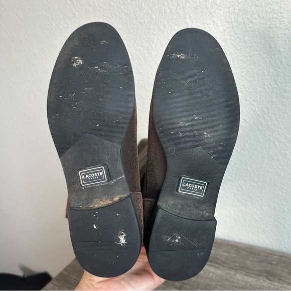 Lacoste Rosemont 5 CLW Leather Riding Boot Women’s Size 7 Elastic Calf Brown - Picture 9 of 9